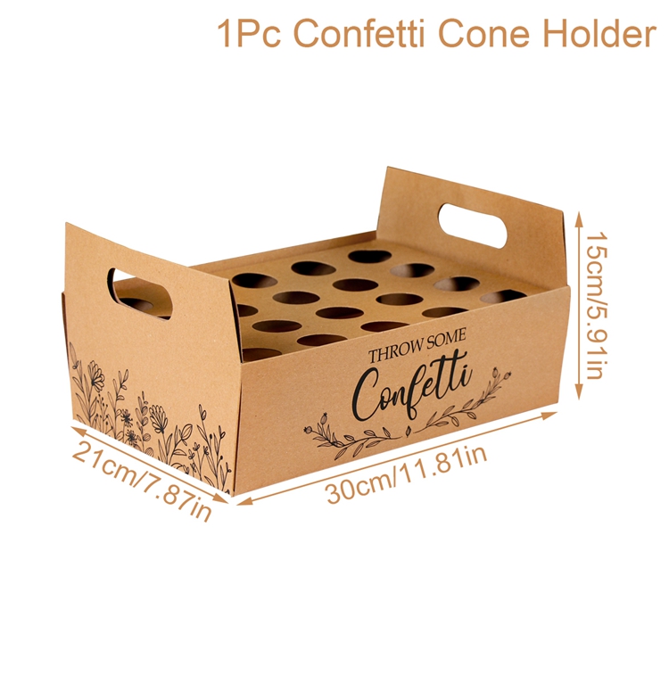Wedding Confetti Cones Holder For Wedding Decoration Kraft Cone Stand Box Tray Wedding Mariage Deco Natural Wedding Paper Cones: Orange