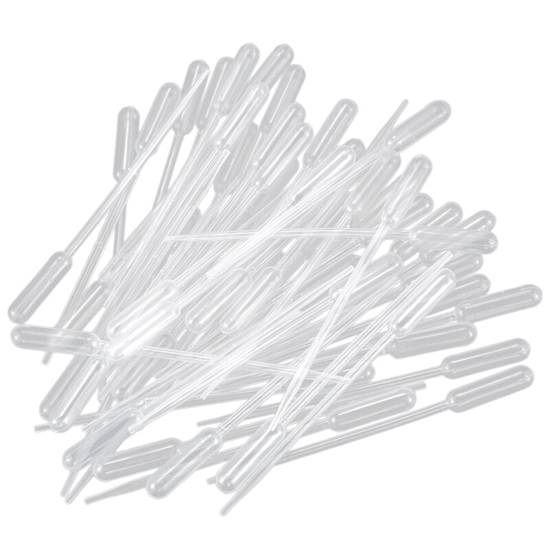 50 Pieces Pasteur Liquid Dripping Pipette 11.5 cm long Plastic Clear White