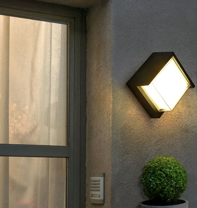 Balkong vanntett utendørs belysning veranda hage ledet vegglampe utvendig gjerde veranda fasade vegglampe gårdsplass trappedekor