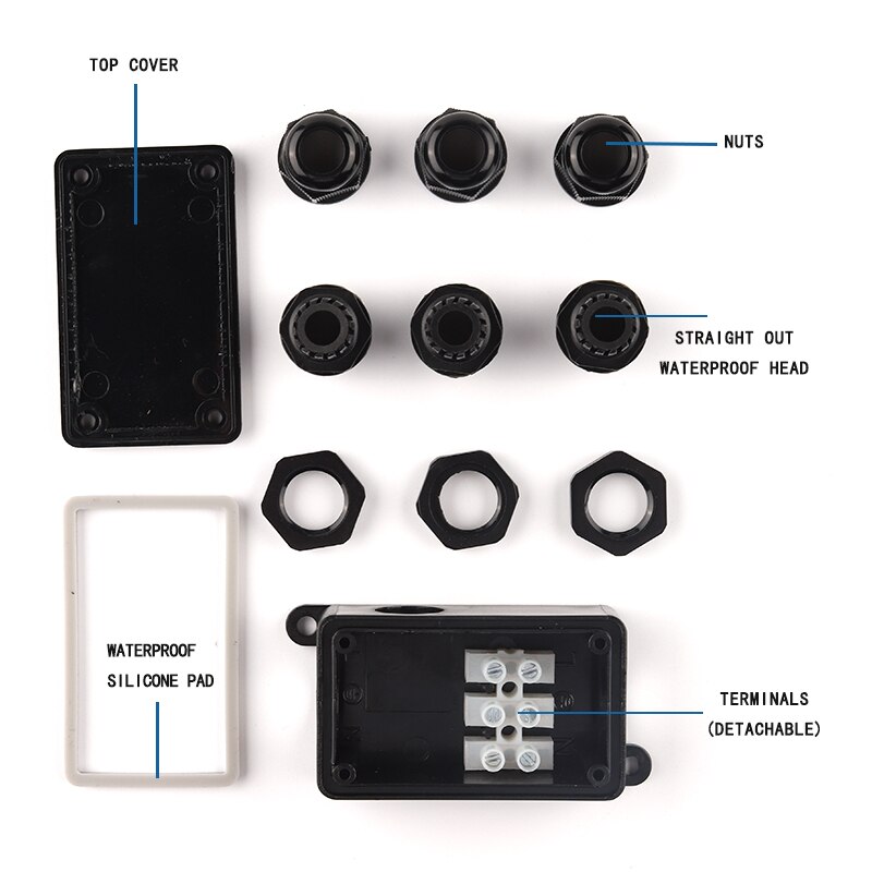 2/3 Pin IP66 Outdoor Waterproof Cable Connector 41A/450V Junction Box With Terminal Wire Connection