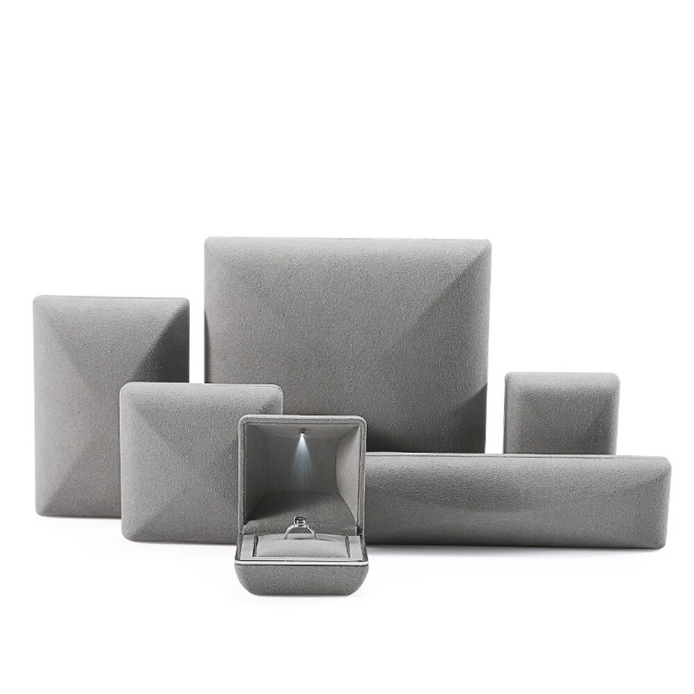 B-LIFE Ring Jewelry Storage Case Box Earrings Counter Display Props with Led Proposal Engagement Wedding