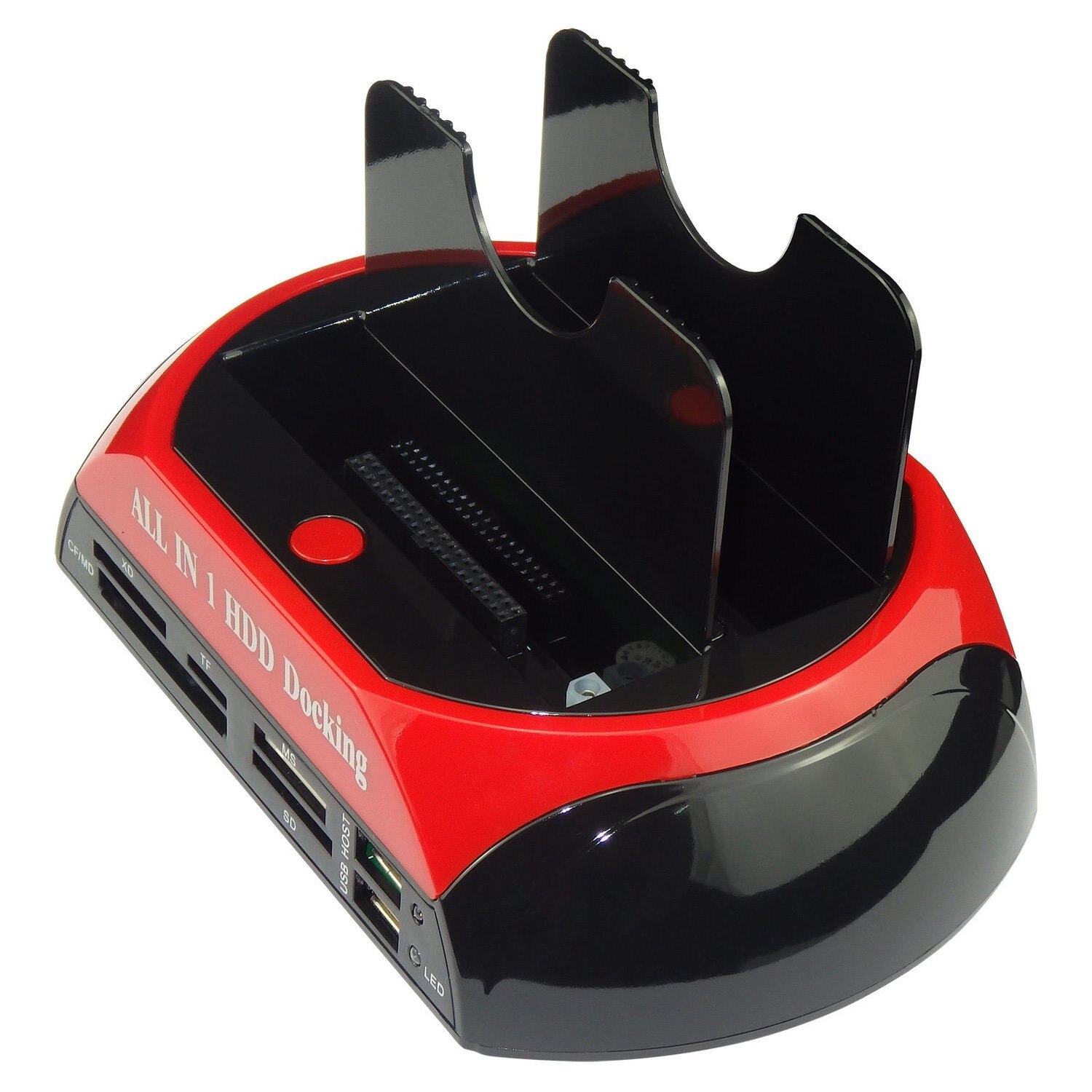 Base doca de disco rígido duplo hdd ide/sata 2,5 3,5 para usb 2.0 caixa externa leitor de cartões