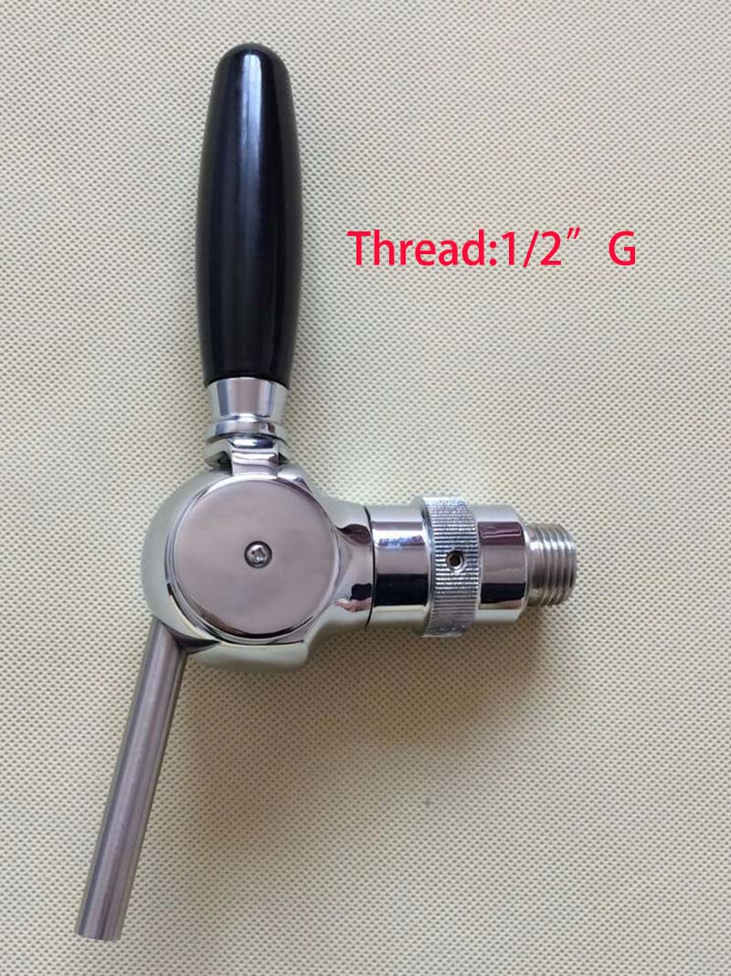 Belgian Ball Shape Beer Tap With Compensator, Flow Adjustable For Homebrew Or Bar: Dark Grey