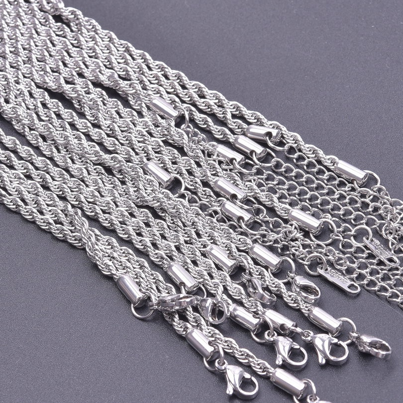 10pcs/Lot Stainless Steel 45cm Adjustable Chain Necklace For Women Men Chains DIY Components 1.2/1.5/1.6/2/2.2/2.5/3mm: cobalt violet