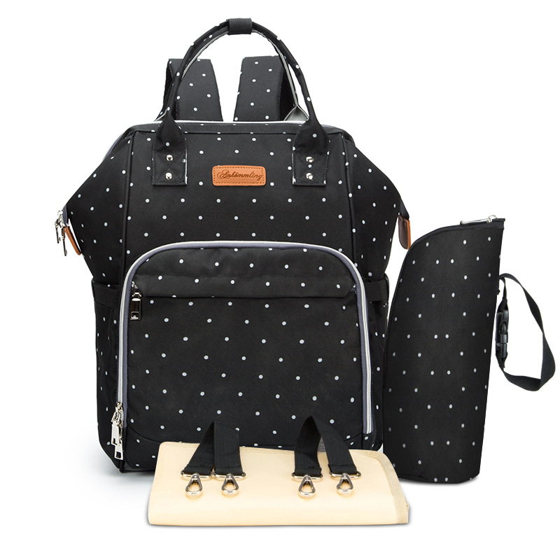 Ankommling2020 Style offres spéciales sac à couches étanche offres spéciales sac à couches imprimé à pois multi-fonctionnel: Black Polkadot