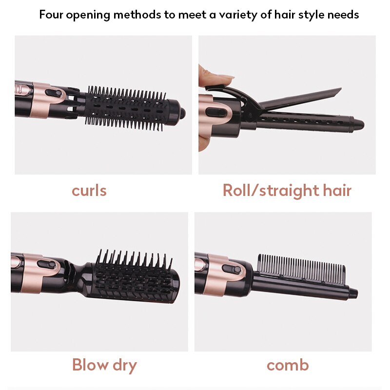 Multifunctional air comb 4 in 1 anion dry & wet electric hair dryer comb Hair Straightener Hair Curler for women & men