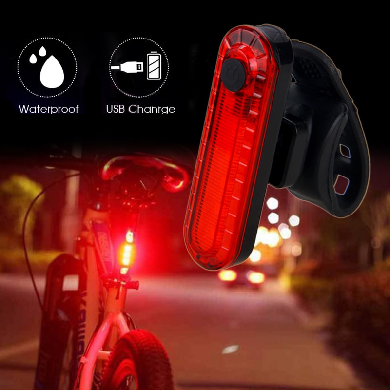 Mini Bike Rear Lamp USB Rechargeable Bicycle Taillight Safety Warning MTB 5 Red LED Cycling Light Saddle Rear Torch