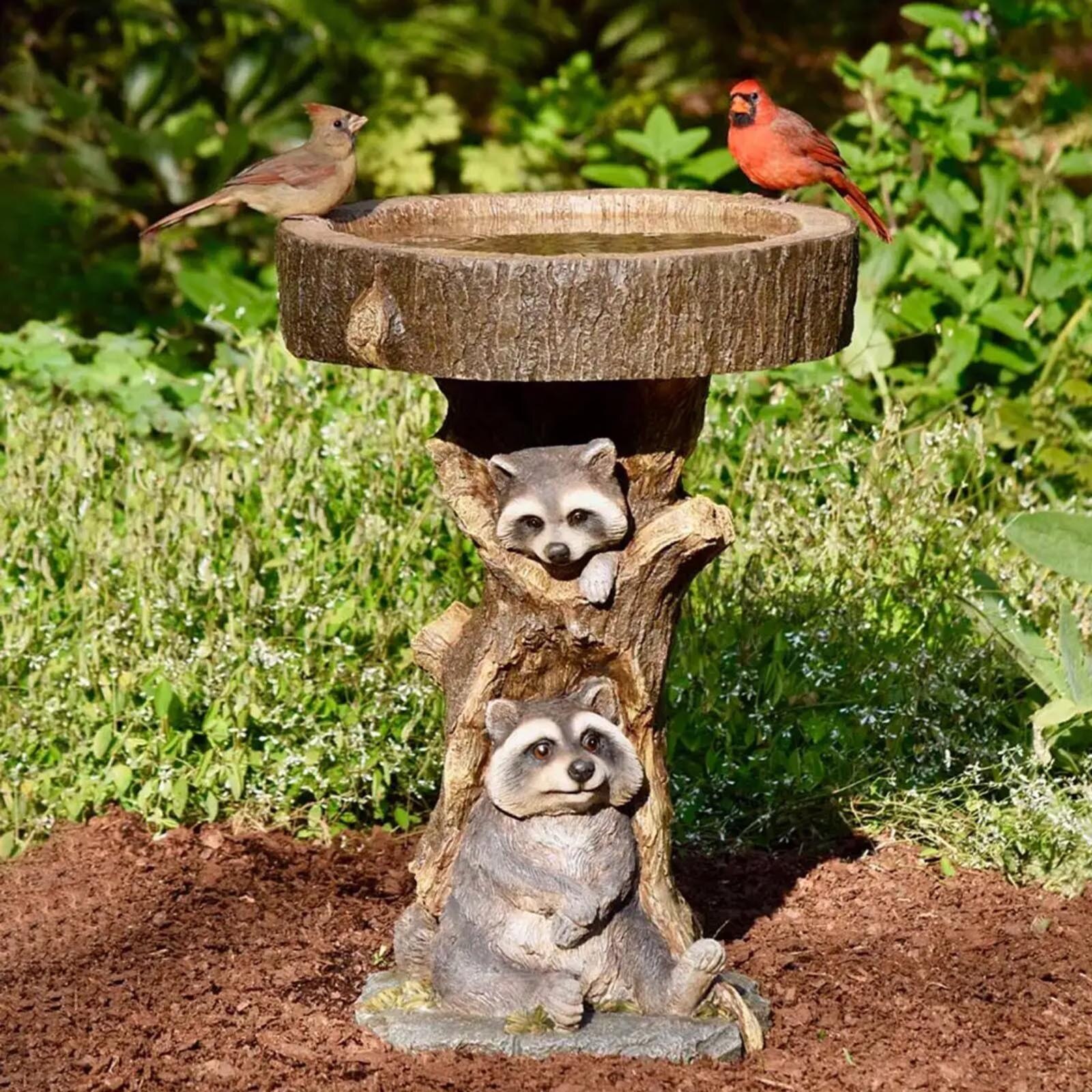 40# Tree Birdbath Resin Polyresin Antique Garden Bird Bath For Yard Garden Decor Statues Vintage Sculptures Décoration De Jardin