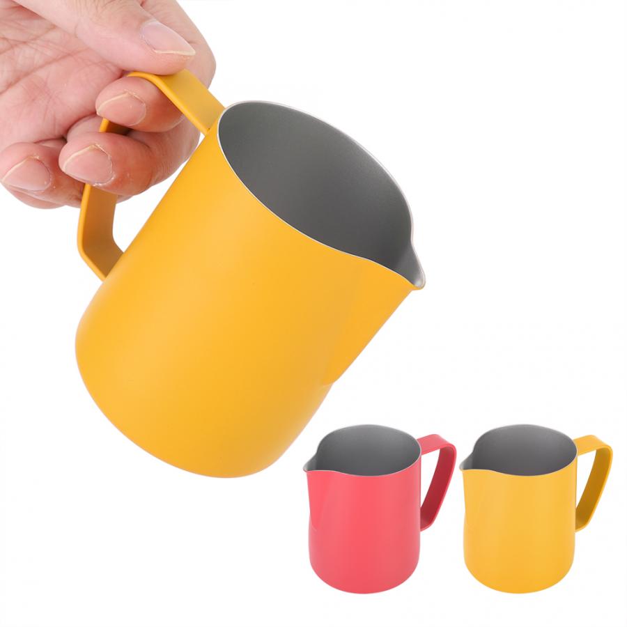 Kaffe latte kopp 350ml melkeskummende kanne i rustfritt stål skummer kaffe latte beholder kopp kaffe redskaper skummende kopp
