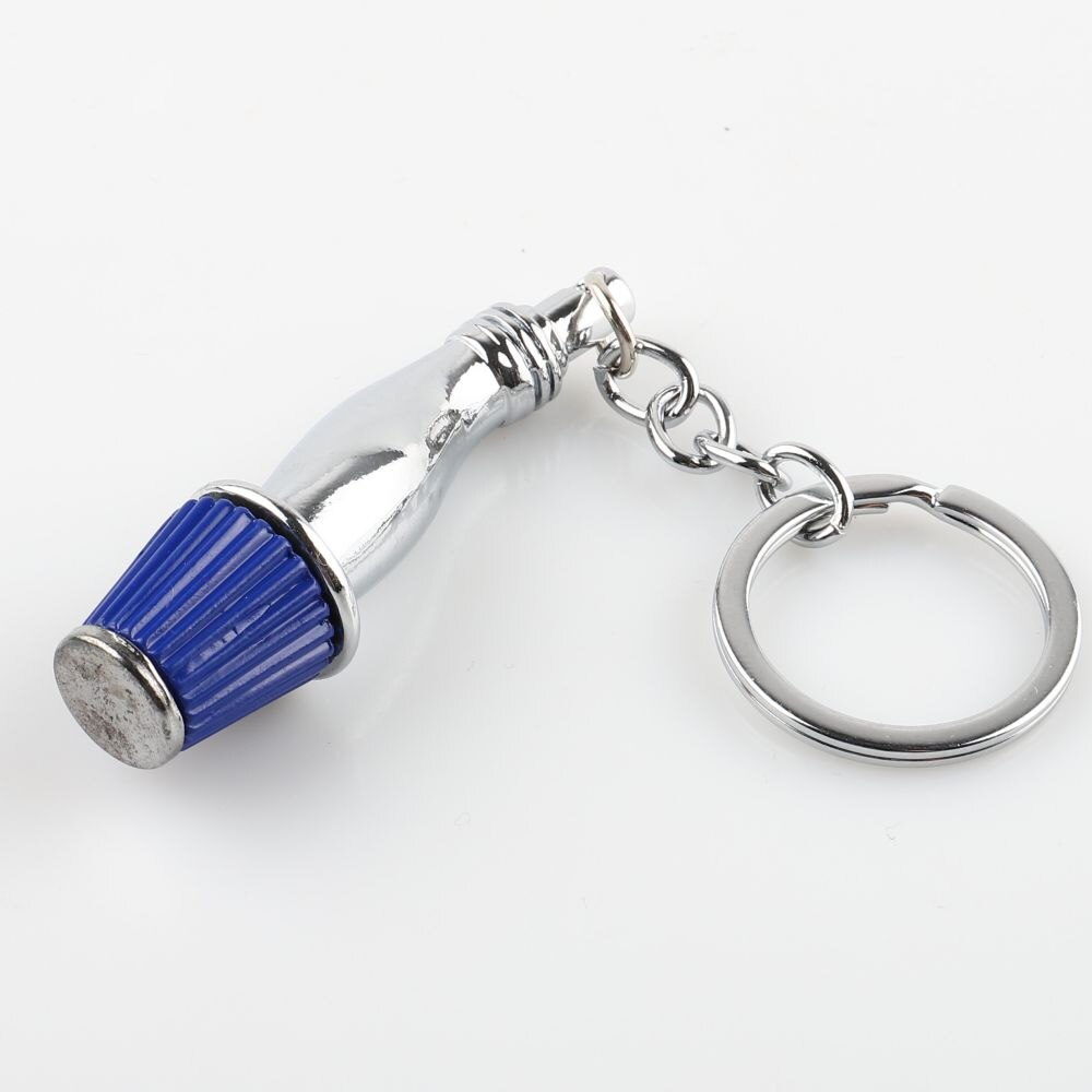 Car shape keychain Hellaflush racing keychain air intake electroplating colorful keychain Jdm keychain: Blue