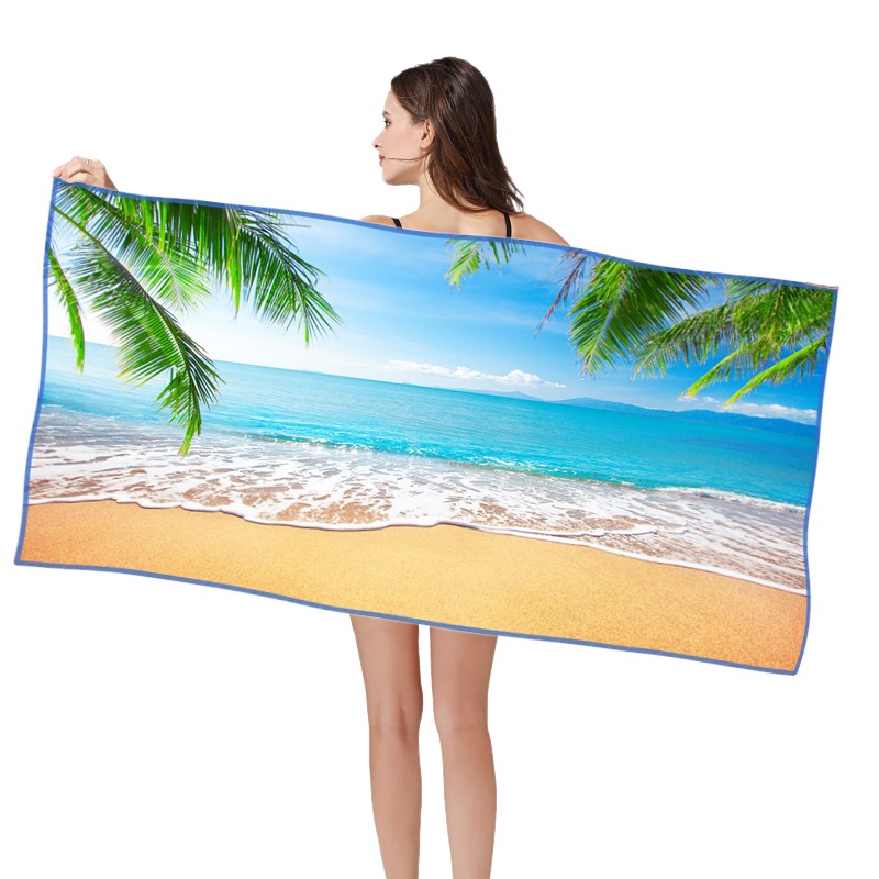 Serie 4 160*80cm 3d hd tryckt bad simning handduk quik torr mikrofiber tyg sand gratis multifunktion badlakan