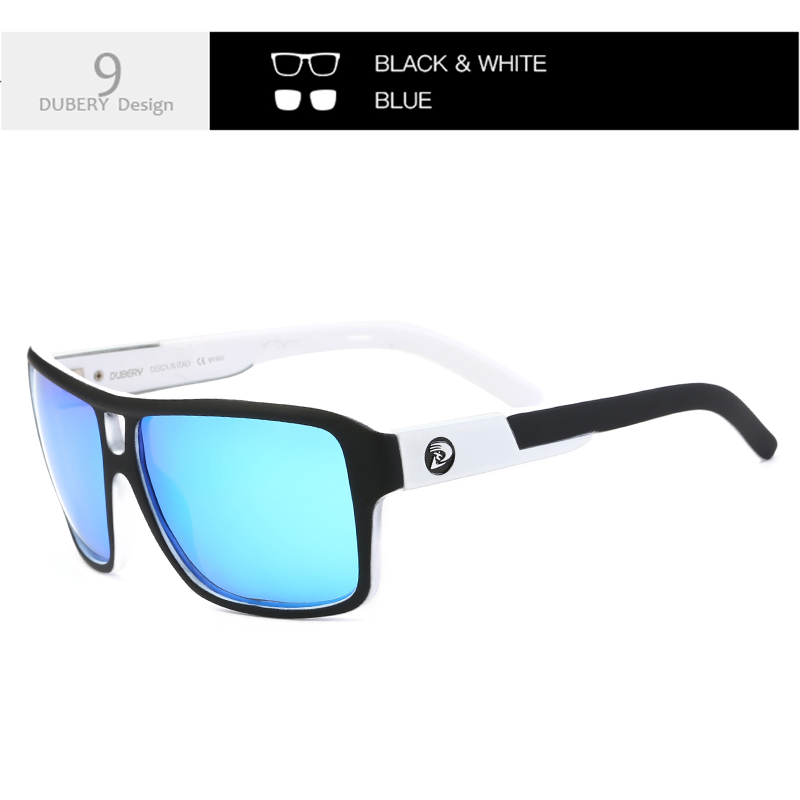 DUBERY Gafas de sol polarizadas con protección UV400 para hombres y mujeres, 10 colores, modelo 008: Cian