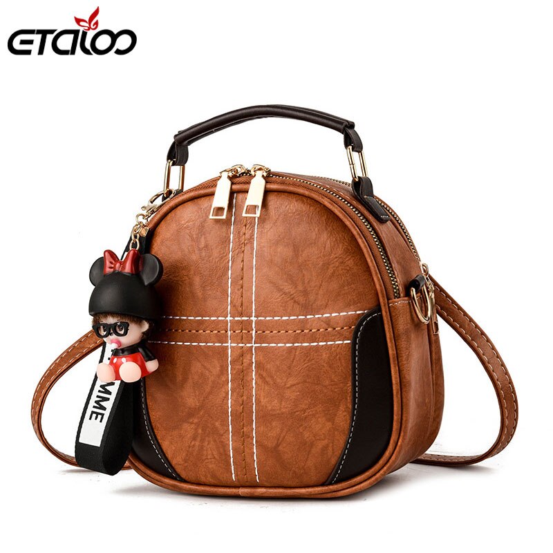 Frauen Handtasche Leder Frauen Umhängetasche Kleine Umhängetasche Handtasche Casual Frauen Taschen: Brown