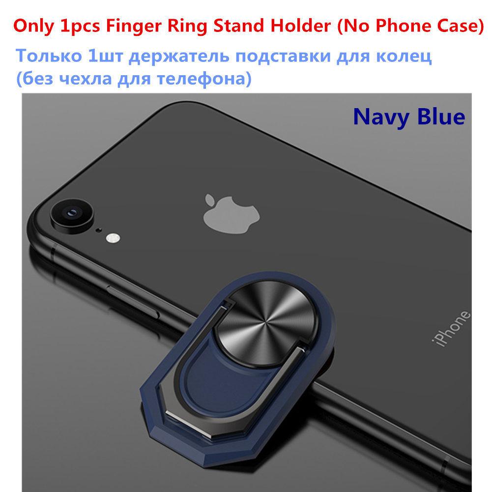 Coque d'armure antichoc pour Motorola Moto G7 souple TPU + Coque arrière PC sur Moto G7 Plus G7plus Coque accessoire pour Moto G7 Play Fundas: Moto G7 / Ring Holder-NavyBlue