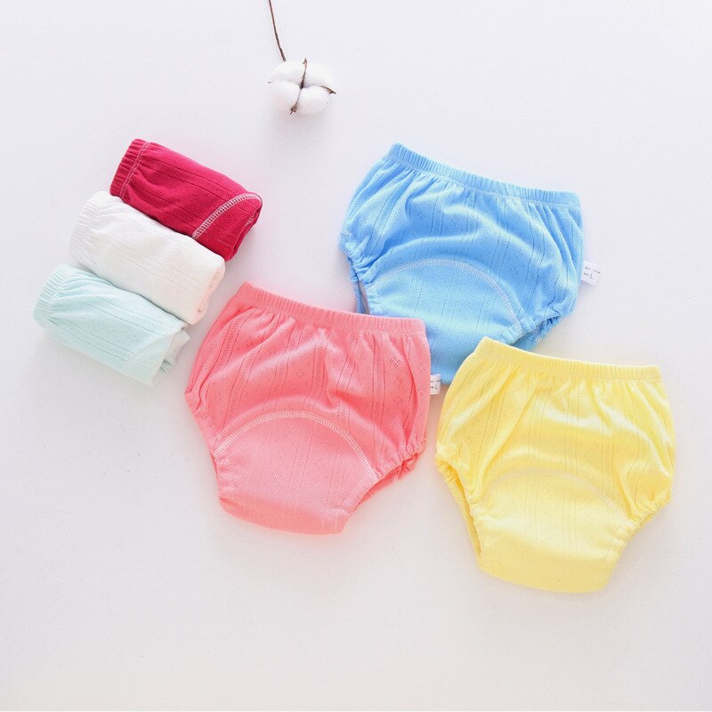 Sommer baby treningsbukser lekkasikker vaskbar vanntett bomull babybleier smålåve baby hule tynne rene bleier undertøy