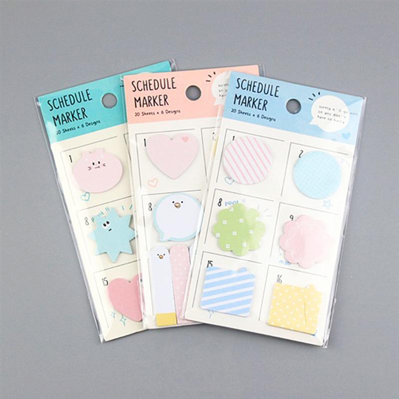 3pcs Schedule Marker Memo Pads Marker of Page Sticky Notes Message Sticker School Office Supply Stationery (Random Pattern)