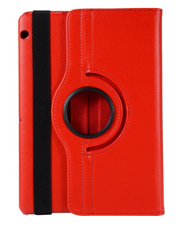 Case for Huawei MediaPad T5 10 Tablet AGS2-W09/L09/L03 10.1'' 360 Rotating Case Folio Leather Stand Cover for T5 with free: for T5 10 RED