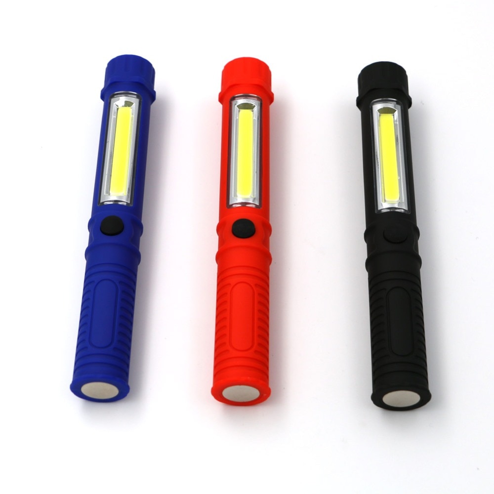 COB LED Mini Penlight Multifunction Maintenance Light Cob Handle Work Inspection Light Magnetic Pocket Light Work Hand Torch AAA