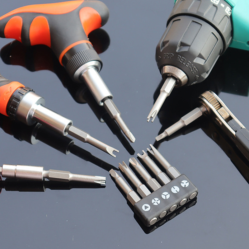 Jeu d'embouts de tournevis de forme spéciale, 1/4 en effet, tige hexagonale, triangle, en forme de U, en forme de Y, trois points pour perceuse, outil de réparation, 5 pièces