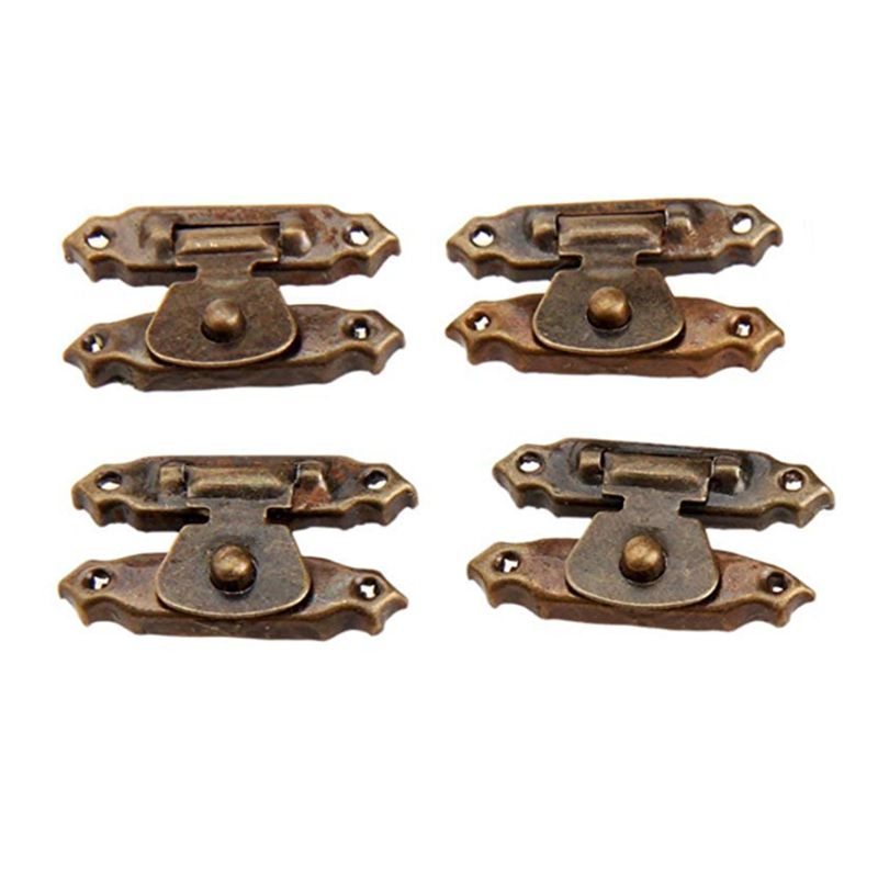 5 Pcs Antieke Bronzen Antieke Kast Deur Klink Hasps Decoratief Met 10 Stuks Retro Deur Scharnieren