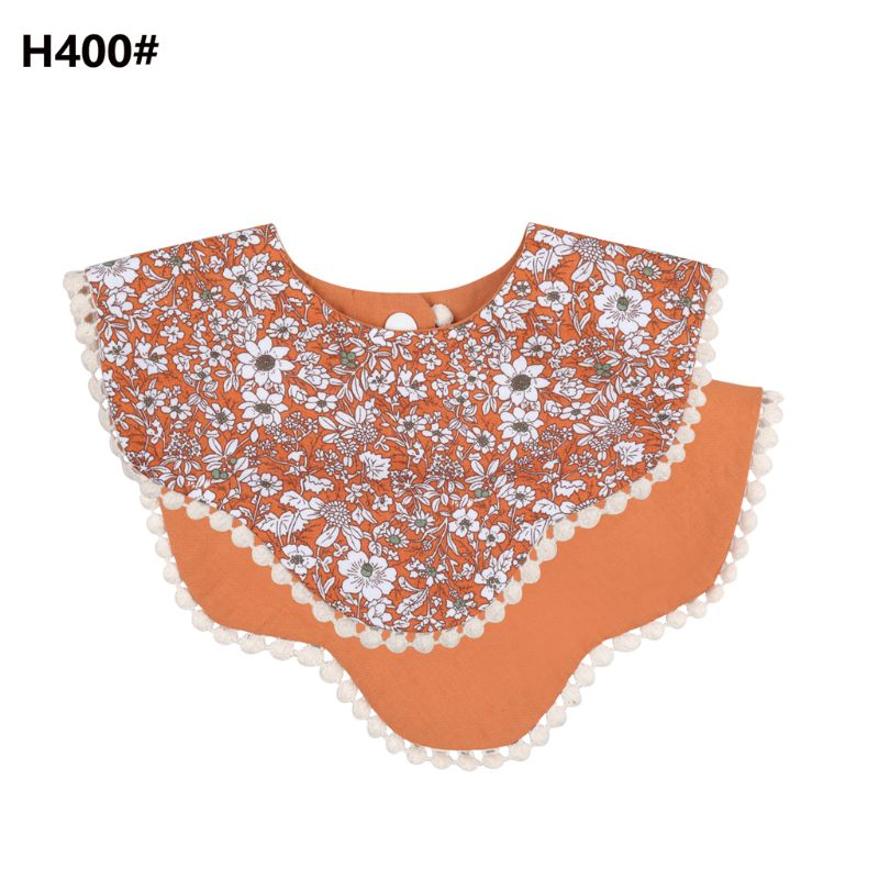 Baby Double Side Cotton Bibs Saliva Towel Boys Girls Feeding Apron Cotton Bandana: H400