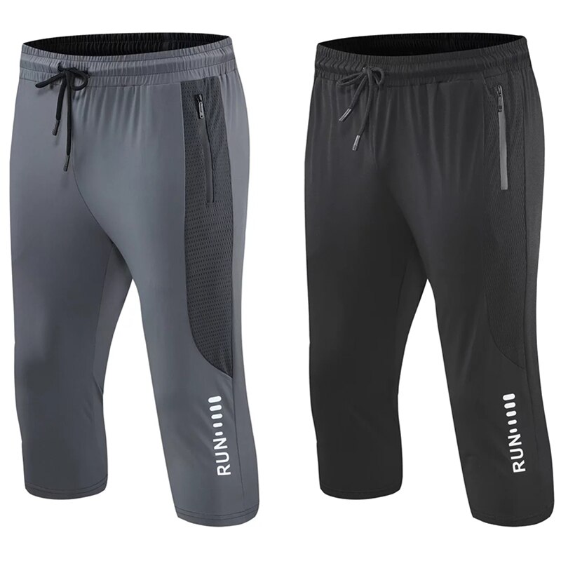 3/4 Mannen Running Sport Broek Met Rits Voetbal Training Joggings Joggingbroek Basketbal Voetbal Broek Workout Broek
