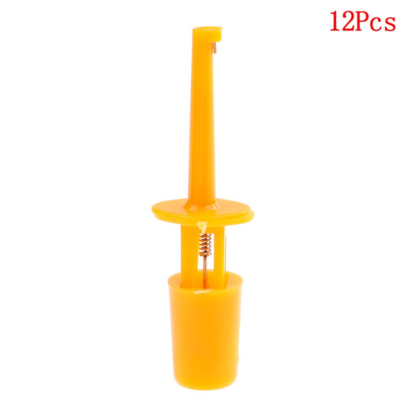 Mini 12Pcs Or 10pcs Single Test Hook Clip Test Probe For Electronic Testing IC Grabber Large Round Crocodile Clip Hook Test Clip: Orange 12pcs
