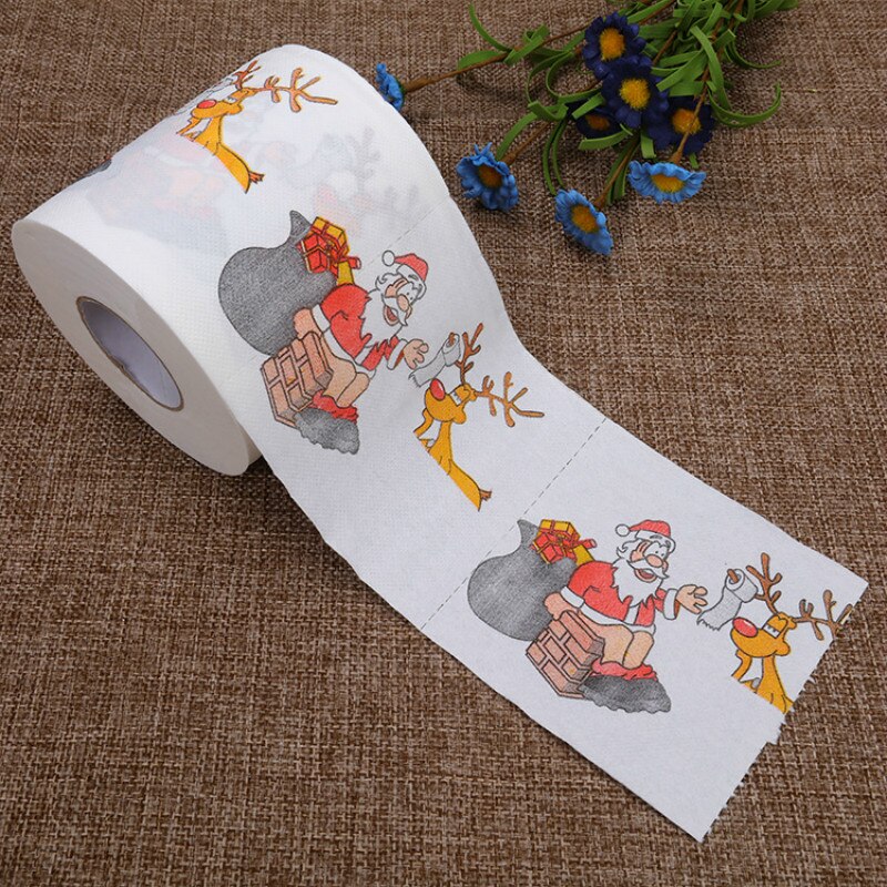Söpö Jouluaiheinen WC-paperi Joulupukki ja Lumihiutale 2 Kerrosta 10x10cm Sekapuu