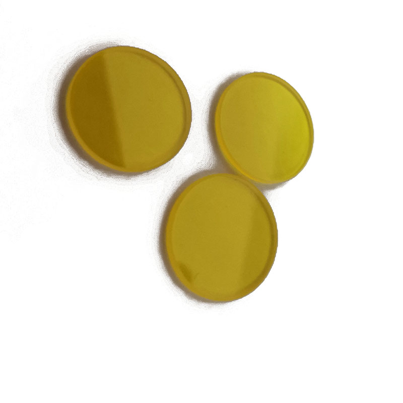 Filtres à bande optique dia17 mm d'épaisseur 1.5mm JB510, verre de couleur jaune, haute transmission, avec longueur d'onde 510nm, 2 pièces/lot