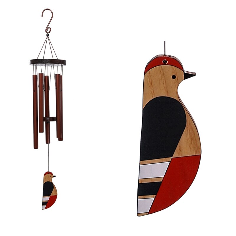 Windgong Rustgevende Melodische Tone Aluminium Buis Hout Vogel Wind Bell Tuin Decor
