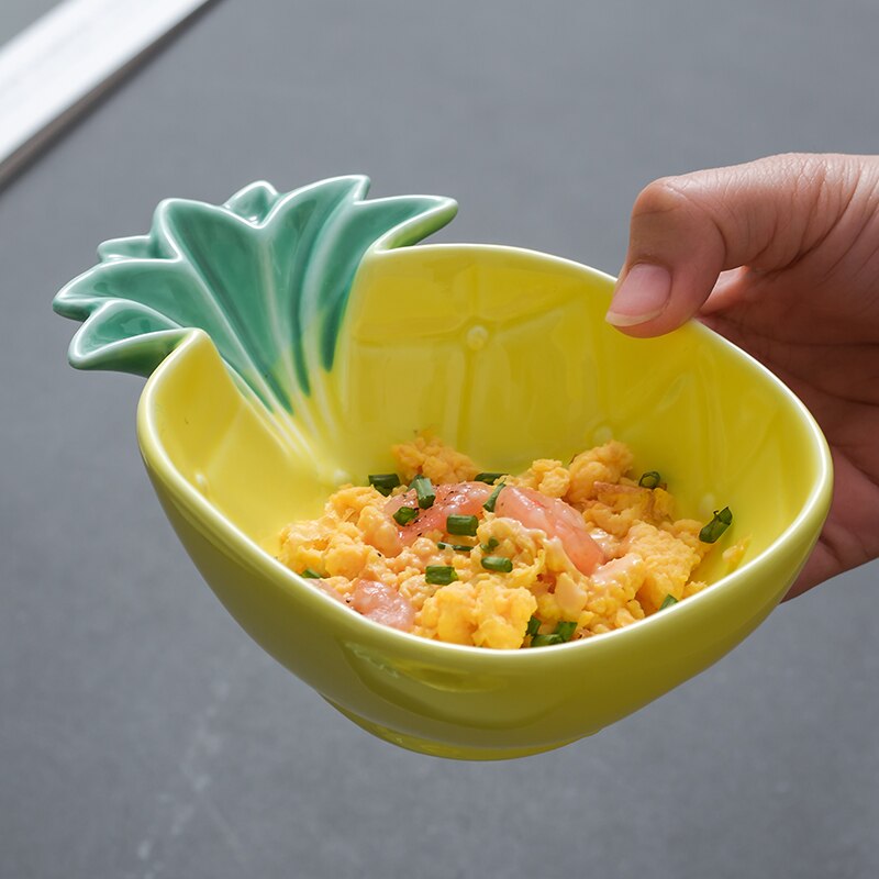 Nordisk keramik ananas ris skål tallerken sæt hjemme frugtsalat dessert skål krydderi fad hovedret sushi tallerken køkken service