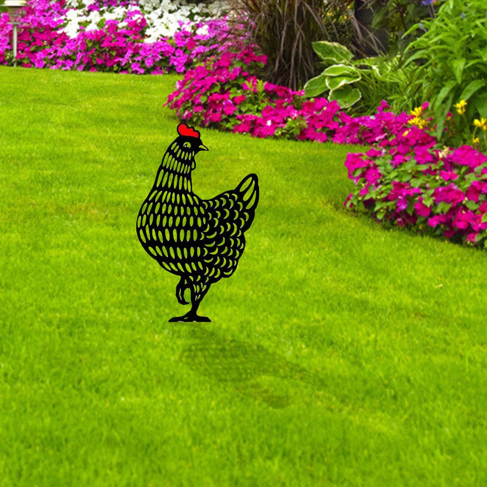 Ornamenti da giardinaggio pollaio arte giardino esterno cortile prato arredamento metallo gallina cortile arredamento regalo decorazioni pasquali
