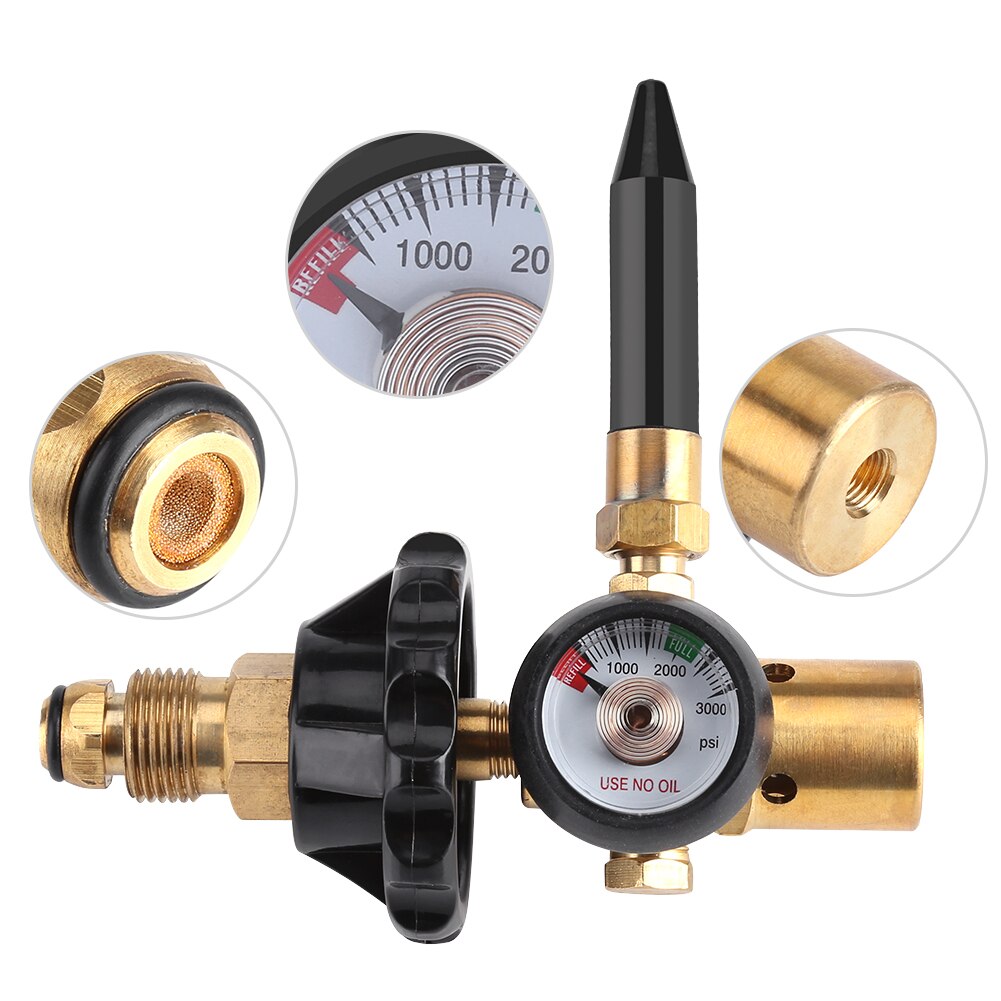 Balloon Inflating Regulator Inflator Pressure Regulation With Air Flow Meter Valve Gauge Fits For Outlet Thread G5/8 Tank Valves