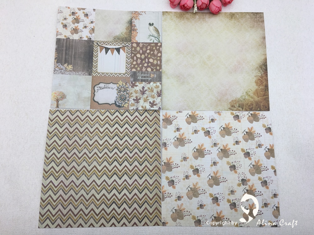 AlinaCraft 24 vel 6 "X 6" Herfst Tuin gedessineerde papier Scrapbooking papier pack handgemaakte ambachtelijke papier ambachtelijke Achtergrond pad
