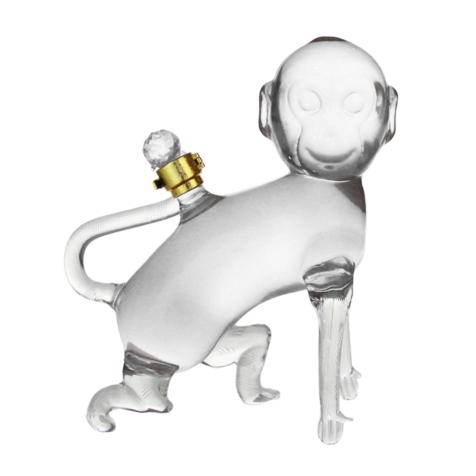 Monkey Shaped Whisky Decanter Clear Hand-Blown Glass Novelty Liquor Dispenser for Entertaining Drinkware Xmas Adults