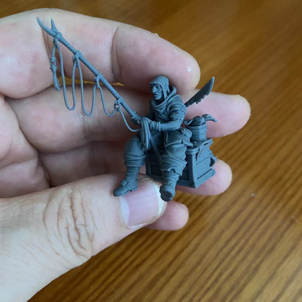 Fisherman DND D&amp;D Pathfinder RPG War Games Tabletop Unpainted 3D Printed Desktop Ornament