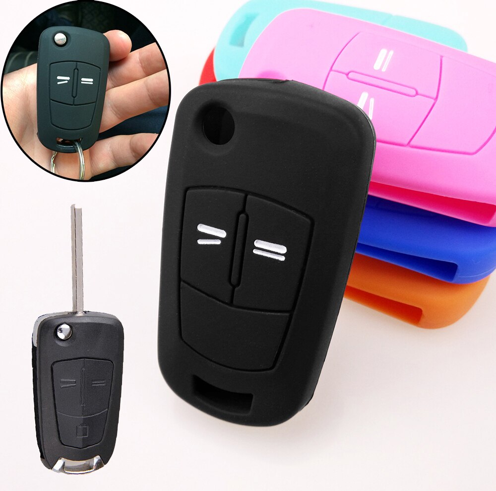 2 -knappers silikon fjernkontrolldeksel fob -deksel som passer til opel corsa astra meriva vectra zafira gtc signum tigra beskytter