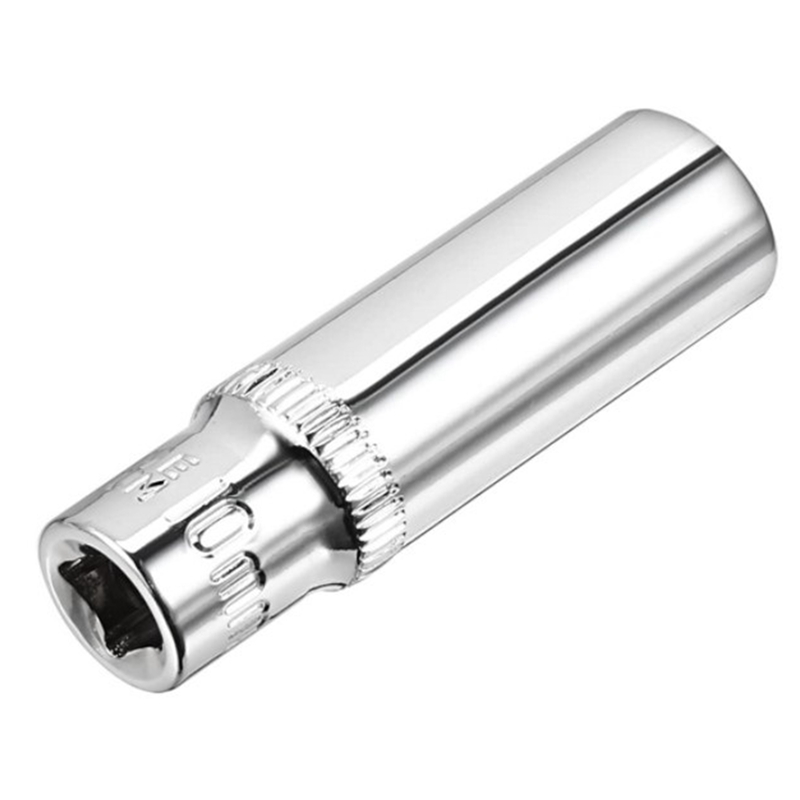 11Pc 1/4 Socket Set Adapter Long Sockets 4-14mm Deep Socket Tool Heads Torque Spanner Ratchet Socket Wrench