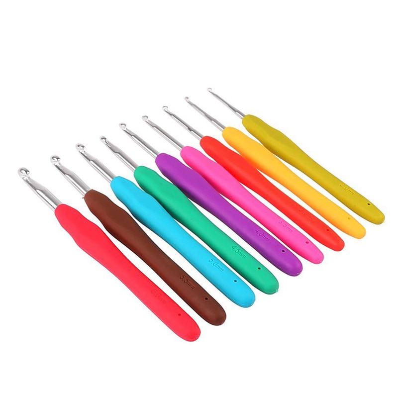 Metal Hooks Crochet Needles Knitting Needles for DIY Crafts Weave Sewing Tools 2-10mm Aluminium Crochet Needle Bag Making Tool