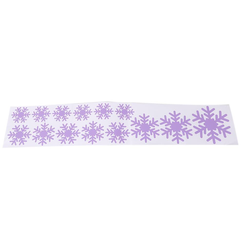Winter Snowflake Wall Stickers Snow Flakes Window Stickers Year Christmas Window Wall Decals Xmas Christmas Decor: light purple