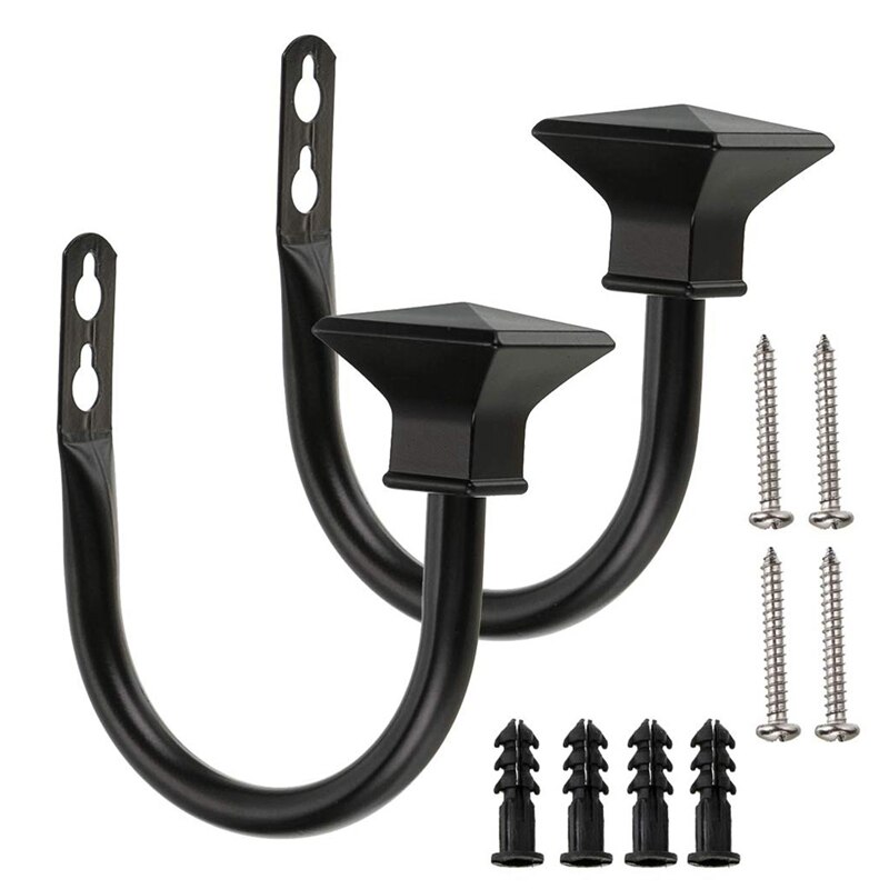 Zestaw 2 kwadratowych metalowych ozdobna zasłona trzymająca plecy, naścienne okna draperie Tiebacks robić sypialni, salonu, biura w: Default Title