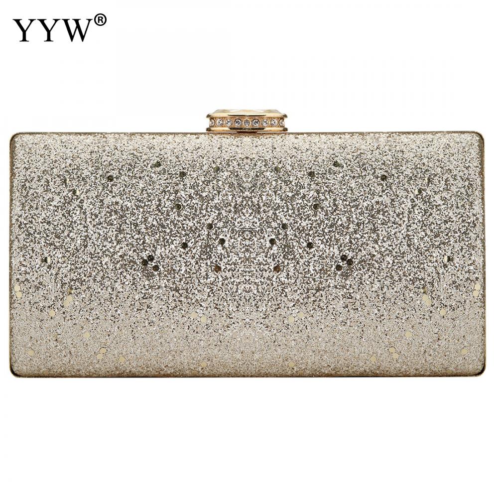 Pochette de soirée en strass or argent sac à main d'embrayage de jour de femmes sac de mariage fête datation sac à main Sequin sac de chaîne de nuit: gold