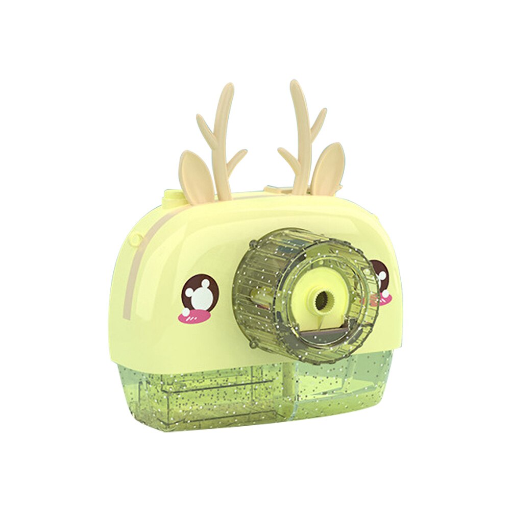 Elektrische Automatische Blase Set Kaninchen Elch Kamera Licht Musik Blase Gebläse Maschine Spielzeug Kinder Seife Wasser Blase Gebläse Maschine Spielzeug: Lemon Yellow Elk