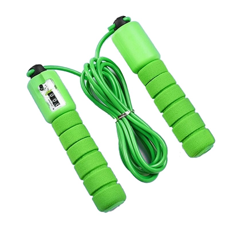 Hurtig hastighed tælle hoppereb med tæller sport fitness justerbar hurtig hastighed tælle hoppe springreb hoppe wire: Grøn