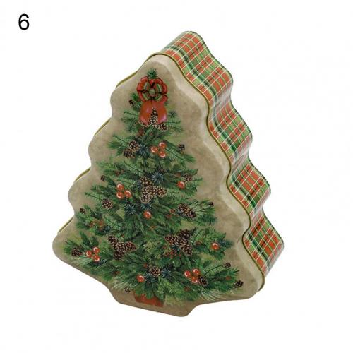 80%HOTAdorable Cookie Can Corrosion Resistant Metal Christmas Tree-shaped Candy Tin Box for Home: 6