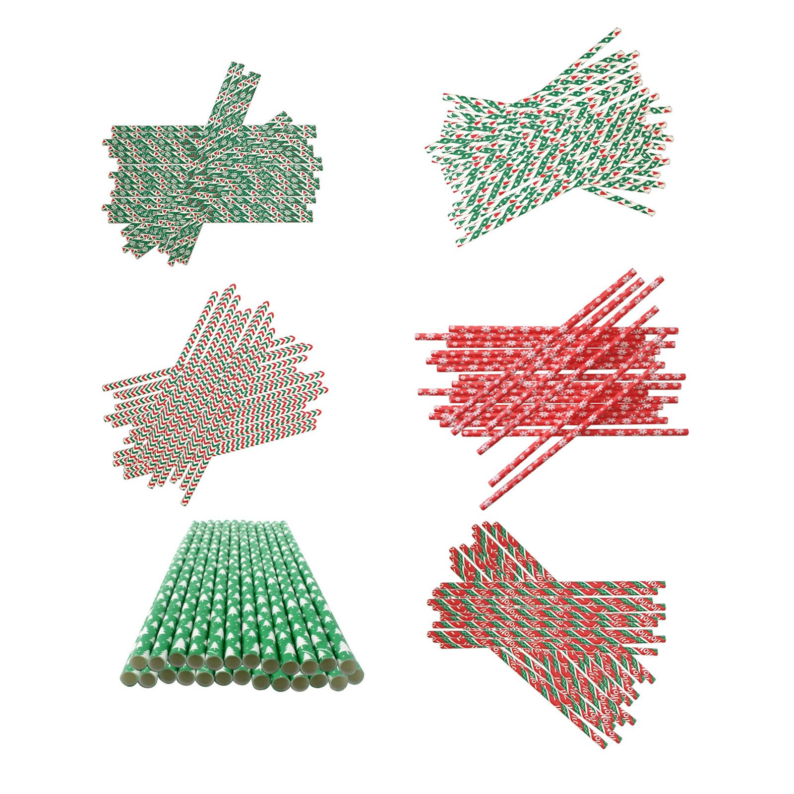 25 Stks/partij Groen Bruin Bamboe Patroon Papier Afbreekbaar Sap Cocktail Rietje Voor Bruiloft Verjaardag Bar Pub Feestartikelen: Default Title