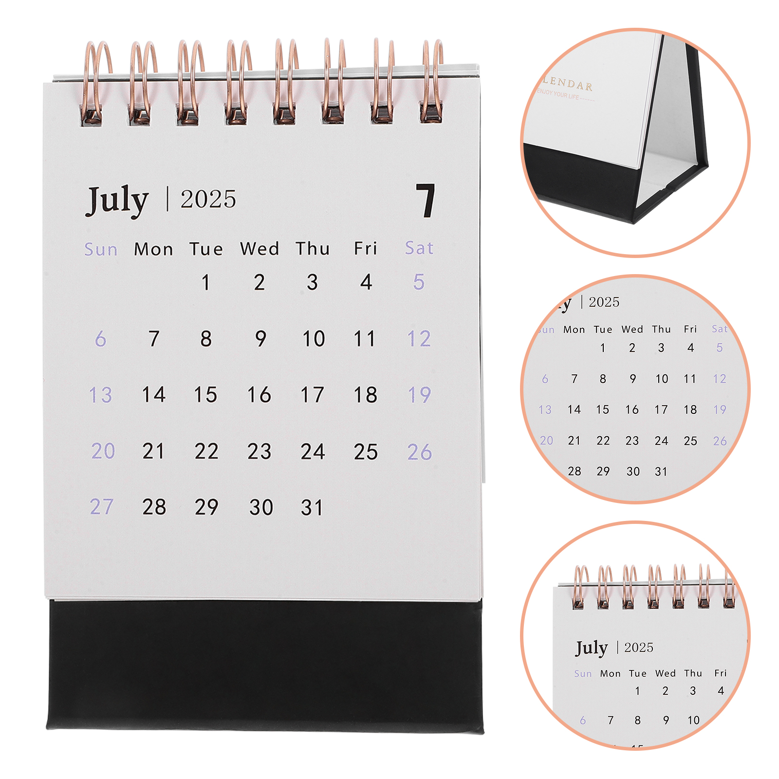 Desk Calendar on Table Monthly Office Daily Memo Decorative Supplies Standing Flip: WHITE