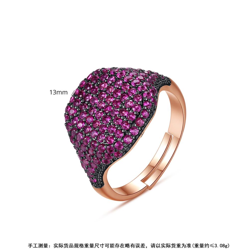 Bilincolor rose gold black cz adjustable open ring for women