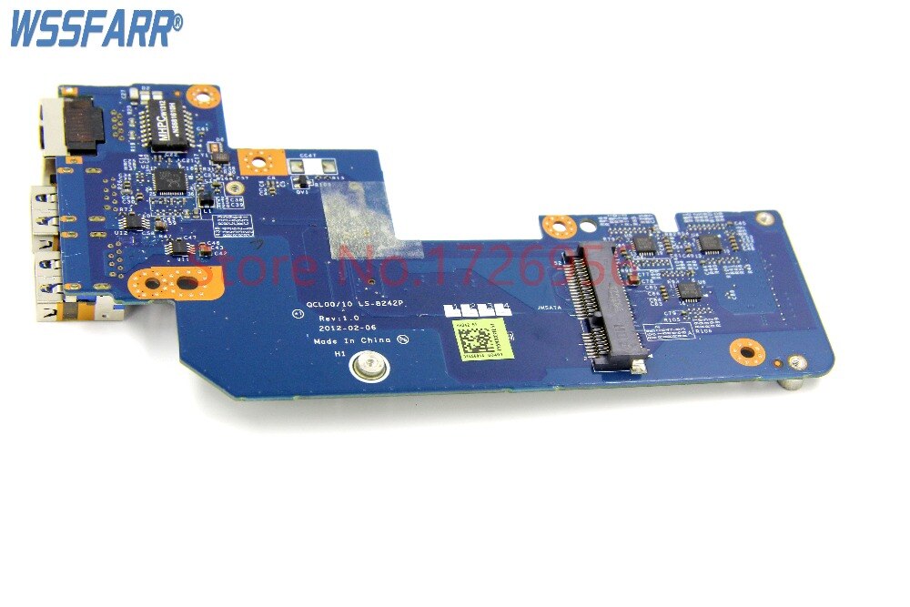 Original FOR Dell 17R 7520 USB Ethernet LAN Connector Board with mSATA port QCL00/10 LS-8242P 0N7JHH N7JHH