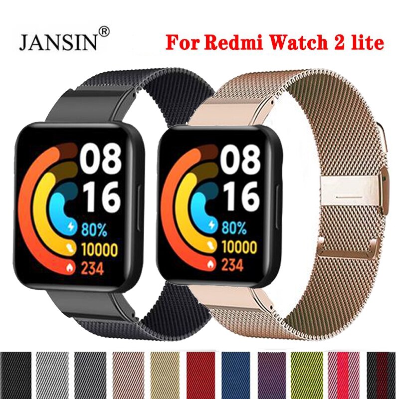Magnetisk milanese rem til xiaomi redmi watch 2 lite smartwatch correa rustfrit stål løkke til redmi watch 2 lite armbånd
